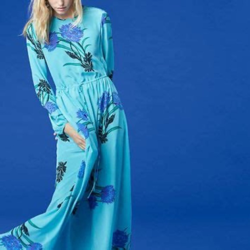 Diane Von Furstenburg long sleeve Crew Neck Floor Length Dress - Floral